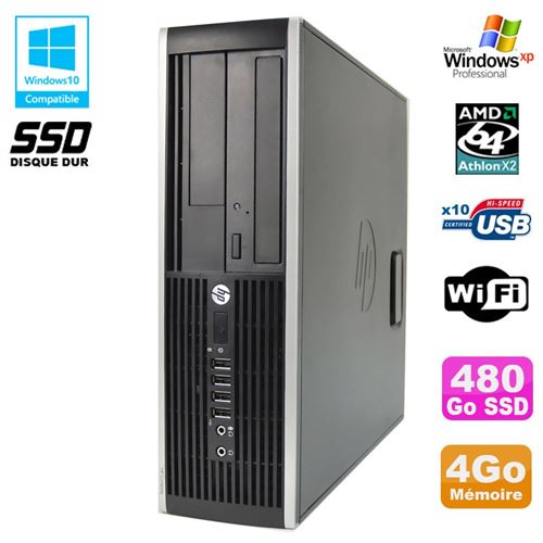Pc hp compaq 6005 pro sff amd 3ghz 4go ddr3 480go ssd graveur wifi windows xp