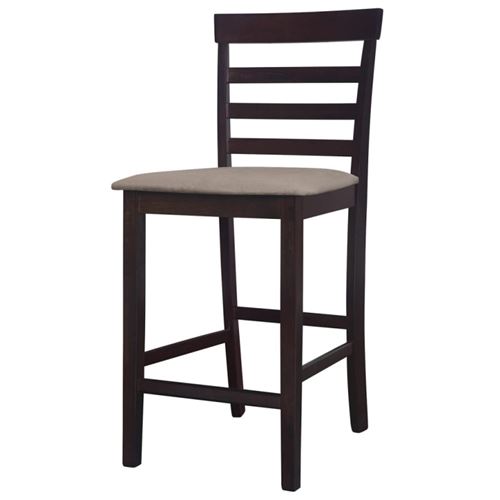 De Vidaxl Marron 2 En Bois Chaises Fjcl1tk3 Bar Beige Set DW2YH9IE