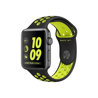 Apple Watch Nike 42 mm Boitier en Aluminium Gris Sideral avec Bracelet Sport Noir Volt Apple Watch Achat prix fnac
