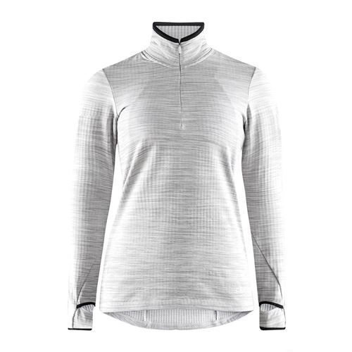 Sweat couche 2 Femme Grid Demi-zip comfort Gris Chine M