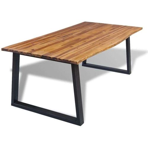 vidaXL Table à manger bois d'acacia massif 200x90 cm