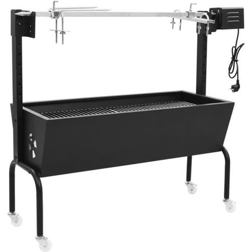 Vidaxl - R&ocirc;tissoire pour barbecue &eacute;lectrique Acier inoxydable Noir