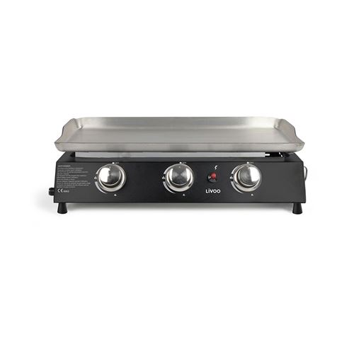 Plancha gaz en acier inoxydable Livoo DOC249 7500 W Noir et gris