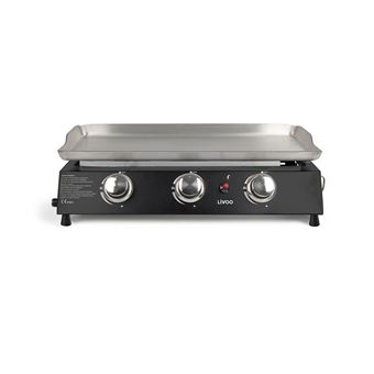 Plancha gaz en acier inoxydable Livoo DOC249 7500 W Noir et gris