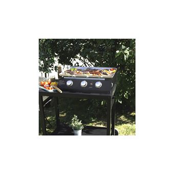 Plancha gaz en acier inoxydable Livoo DOC249 7500 W Noir et gris