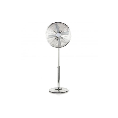 Ventilateur sur pied - Entièrement en métal chromé - Orientation et hauteur réglable - Diamètre 40 cm