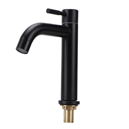 Robinet Unique Eau Froide G1 / 2po Filetage Mâle En Acier Inoxydable Noir