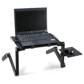 Table de lit / canapé réglable pour ordinateur portable - Support pour ordinateur  portable - Ajustable - Noir