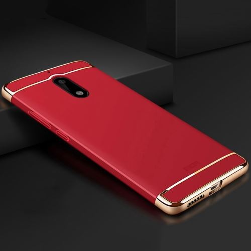 Nokia 6 Rouge Coque Protection Plastique Effet Métal Brillante ALS48925