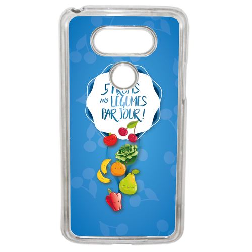 Coque 5 Fruits Et Legumes Fond Bleu Compatible Lg G5 Transparent