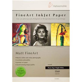 Hahnemühle Digital Fine Art Photo Rag Papier, 310 g/m² 297 x 420 mm Blanc clair - 1
