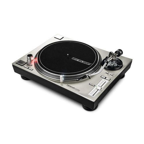 Tourne-disque Reloop RP-7000, pour DJ, avec couple élevé, entraînement direct par Quartz, réglable en hauteur MK2 Bras en S Argenté Argenté métallisé