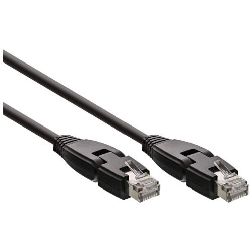 Câble de raccordement InLine® 180 ° S / FTP PiMF Cat.6A 500MHz sans halogène Cuivre noir 1 m