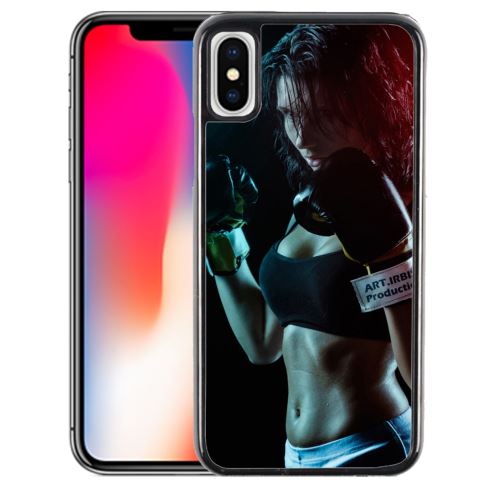 Coque pour iPhone XS girl boxe