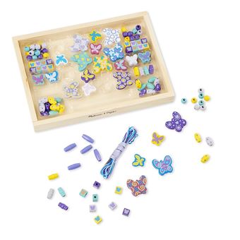Kit créatif Melissa & Doug Ensemble de perles en bois Amis papillon