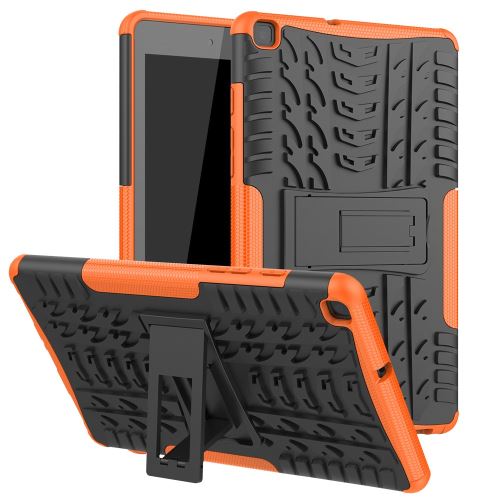 Coque en TPU modèle de pneu hybride avec béquille orange pour votre Samsung Galaxy Tab A 8.0 Wi-Fi (2019) SM-T290