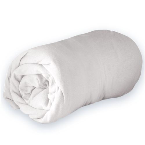 Drap housse 2 personnes 140 x 190 cm jersey uni jersy Blanche