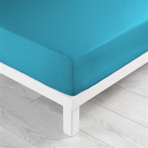 Drap housse 2 personnes 140 x 190 cm jersey uni jersy Bleu Roi
