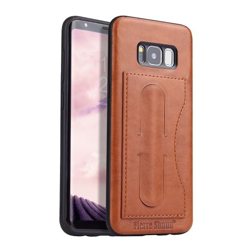 Galaxy S8 Housse Etui Cuir Pu Arrière Porte Carte Marron Als90833