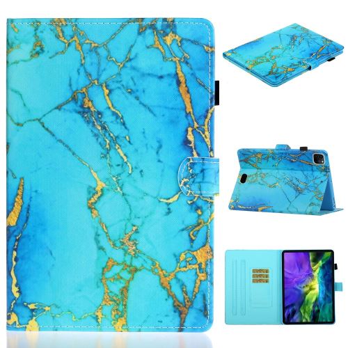 Etui en PU + TPU impression de motifs avec porte-cartes grain de marbre pour votre Apple iPad Pro 11 pouces (2020)/(2018)