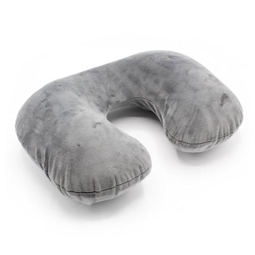 Soldela® Coussin de Voyage - Oreiller Gonflable Rapide (par Bouton Pression breveté) + Housse. 37X26 cm