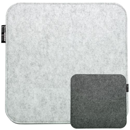 Coussin de Chaise en Feutre 35x35 Coussin de Siège Carré 8mm Réversible Gris