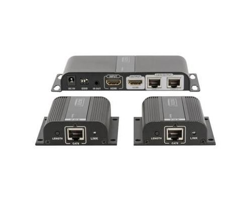 DIGITUS Professional DS-55302 HDMI Extender Splitter Set, 1x4 Prolongateur audio-vidéo 2 ports jusqu'à 40 m