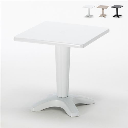 Grand Soleil - Table de Jardin bar Grand Soleil Zavor café bar extérieur carré polypropylène 70x70, Couleur: Blanc