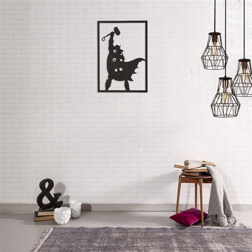 Décoration Murale en Metal Thor Noir - Art, Maison, Déco - pour séjour, bureau, mur