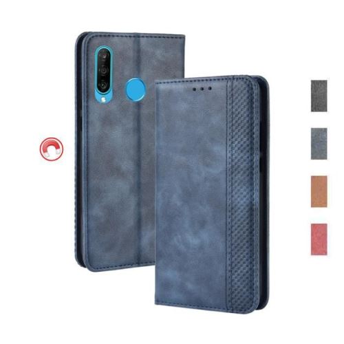 Coque Portefeuille Pour Huawei P30 Lite - Noir/Rouge - Housse Avec Portes-cartes - Modèles 2019
