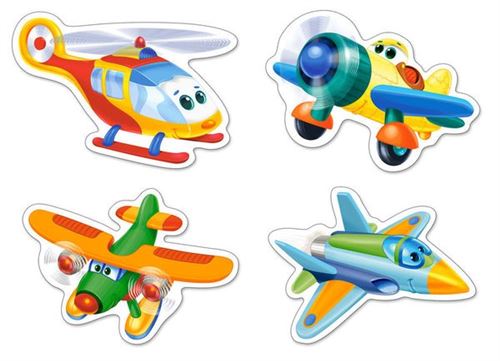 Puzzle 3 Pièces : 4 Puzzles - Pièces Maxi - Avions Rigolos, Castorland