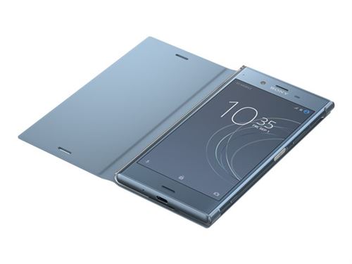 Sony Style Cover Stand SCSG50 - Flip cover voor mobiele telefoon - polycarbonaat, polyurethaan leer - blauw - voor Sony XPERIA XZ1