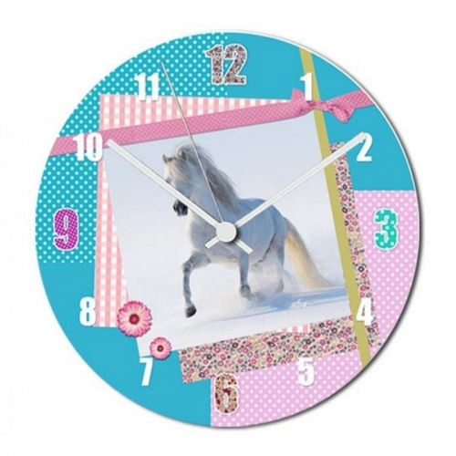 Pendule cheval tendance pastel