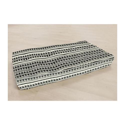 Matelas de sol 100% coton imprimé DJERBA 120x60x15cm - Noir