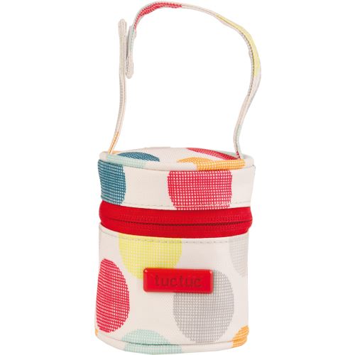 Protège-tétine de tuc tuc pratique, fermeture éclair grande ouverture et velcro sur la anse pour l'accrocher facilement à la poussette merci à tuc tuc.