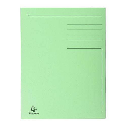 Exacompta Chemise imprimée 3 rabats Forever 280gm2 - Folio - Vert Pré - vue 1