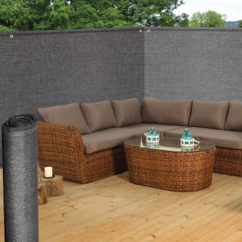 Brise vue renforcé 1,2 x 10 M gris 220 gr/m² luxe PRO - Accessoires  mobilier de jardin - Achat & prix