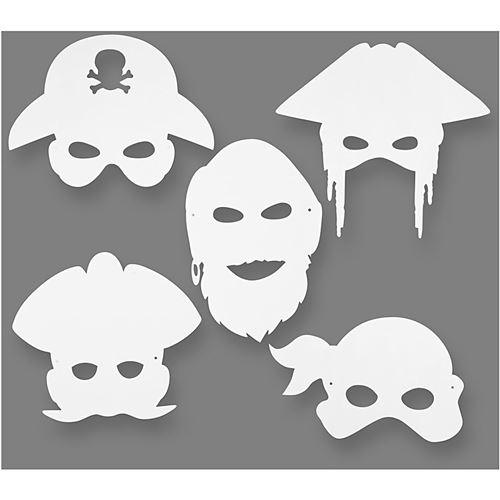 Creotime masques de pirates h : 16-26 cm l : 17,5-26,5 cm 16 pièces