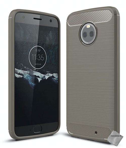 Housse etui coque silicone gel carbone pour Motorola Moto X4 avec film ecran - GRIS