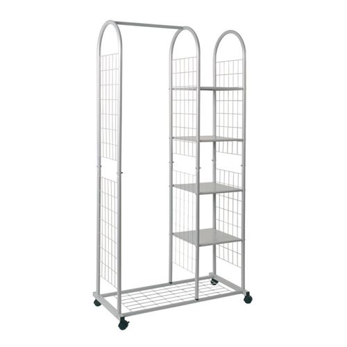 Portant 4 étagères sur roulettes en acier L85xP38xH171cm SABA