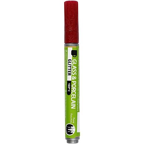 Creotime stylo à peinture verre & porcelaine pailletée bordeaux