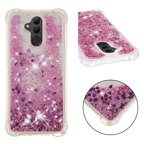 Coque en TPU Gel antichoc pailleté à base de sables mouvants scintillants rouge pour votre Huawei Mate 20 Lite