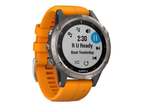 Garmin fenix 5 Plus Sapphire - Montre GPS/GLONASS/Galileo - Orange