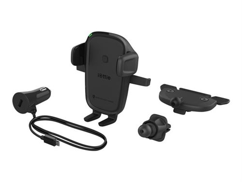 IOTTIE Support de charge -  - Easy One Touch - Charge rapide sans fil - Ventilation + CD-Slot - Noir