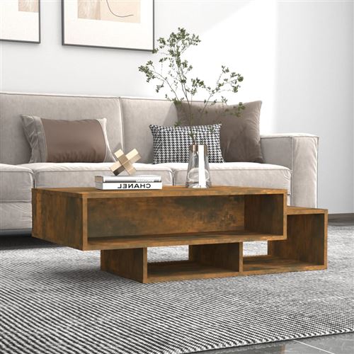 Vidaxl Table Basse Chêne Fumé 105X55x32 Cm - Image 3