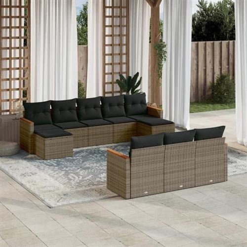 Non Communiqué Gris Salon De Jardin Modulable Vidaxl Resine Tressee 10 Pieces 62 X 55 X 69 10 Personnes