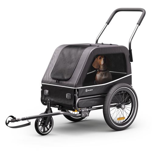 KLARFIT Goldie S Hybrid Remorque de vélo pour chiens petits/moyens chiens Gris