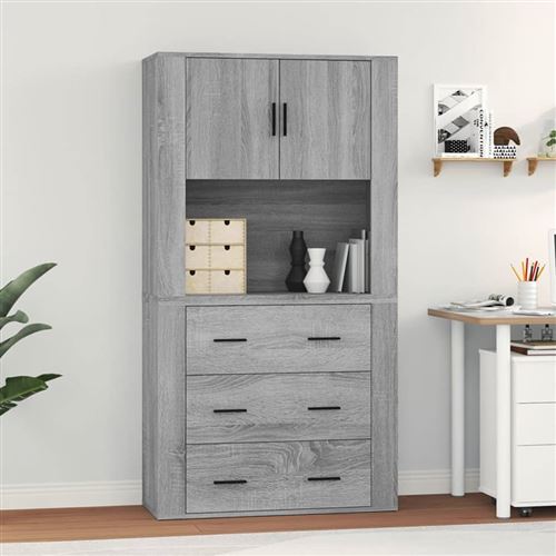 Non Communiqué Gris Vidaxl Buffet Haut Sonoma Bois D'ingénierie