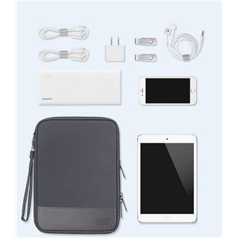 KSCD Organiseur électronique, sac de voyage compact, sac de voyage portable  pour rangement de câbles, rangement de cordons et accessoires électroniques  téléphone/USB/carte SD/chargeur (gris) 