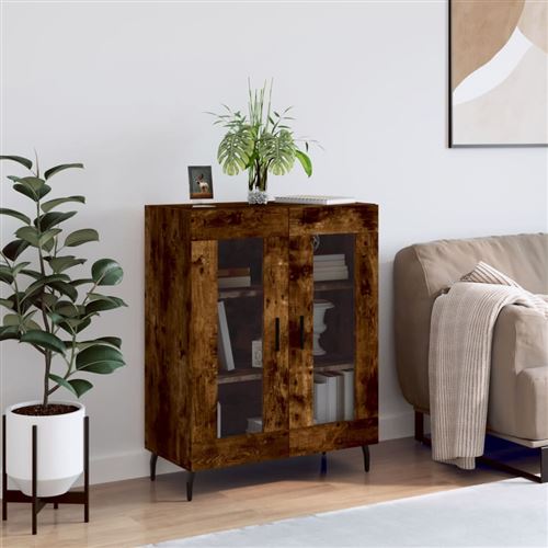 vidaXL Buffet, Armoire avec Pieds, Meuble de Rangement, Organisateur de Salon Salle de Séjour Intérieur, Moderne, Chêne Fumé Bois d'Ingénierie